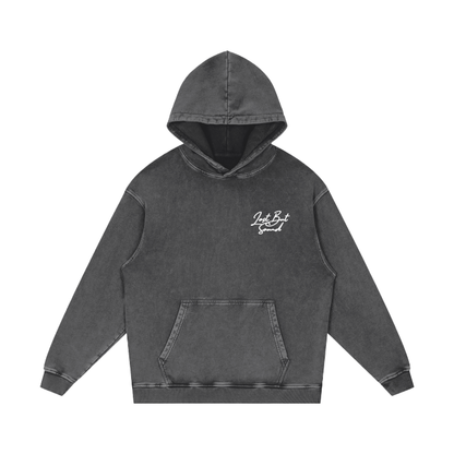 The Acid Wash Dark Grey Boxy Hoodie