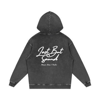 The Acid Wash Dark Grey Boxy Hoodie